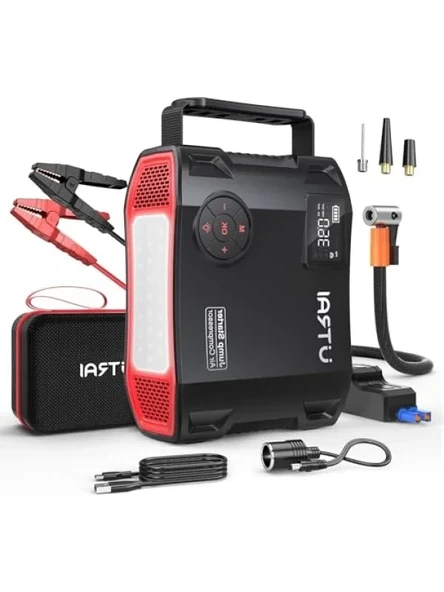 Taşınabilir 24000mAh Jump Starter - Akü Takviye ve Lastik Şişirme Pompası ürün görseli 1