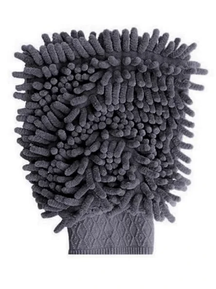 Gri Renkli Mikrofiber Oto Yıkama Eldiveni, 20 x 24 cm ürün görseli 1
