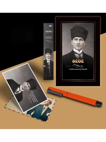 Atatürk Temalı 2026 Ajandası - Ayraç ve Kartpostal ile ürün görseli 1