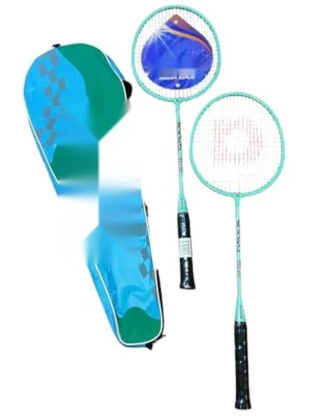 Hafif Alüminyum ve Çelik Badminton Raket Seti - Turkuaz ürün görseli 1