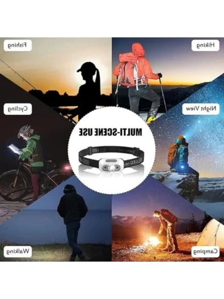 Sensörlü LED Kafa Lambası - USB Şarj Edilebilir ve Su Geçirmez - Resim 2