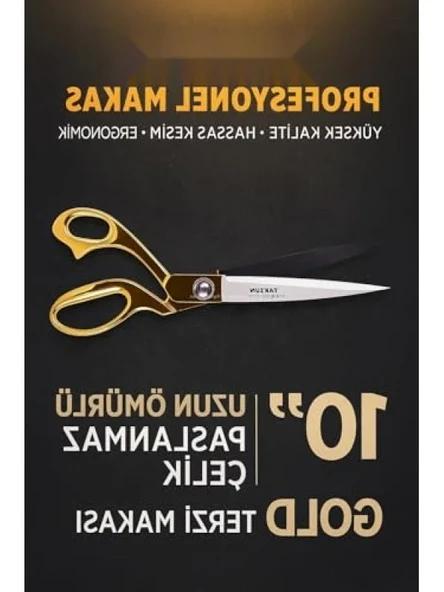 Paslanmaz Çelik Profesyonel Makas - 10" - Resim 2