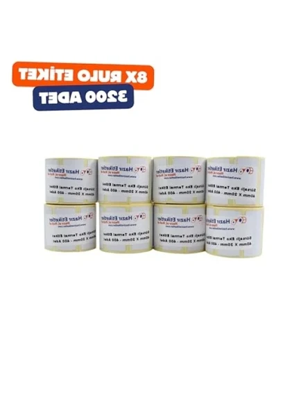 3200 Adet Eko Termal Etiket, 40mm x 20mm, 8 Rulo ürün görseli 1