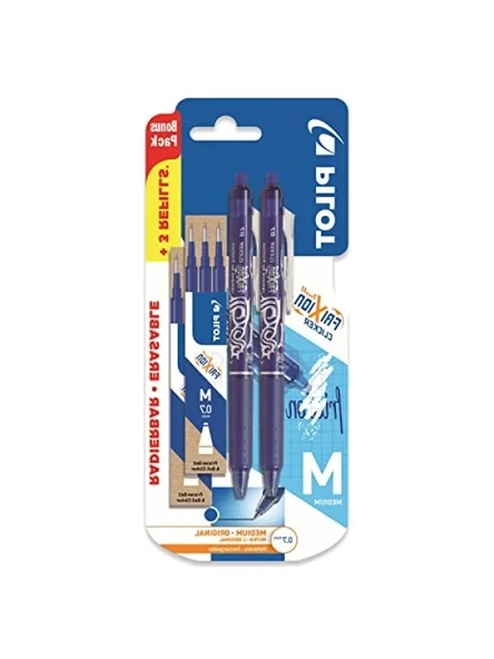 Silinebilir Jel Kalem Seti - Mavi, 0.7 mm Uç, 2'li Paket + 6 Yedek ürün görseli 1