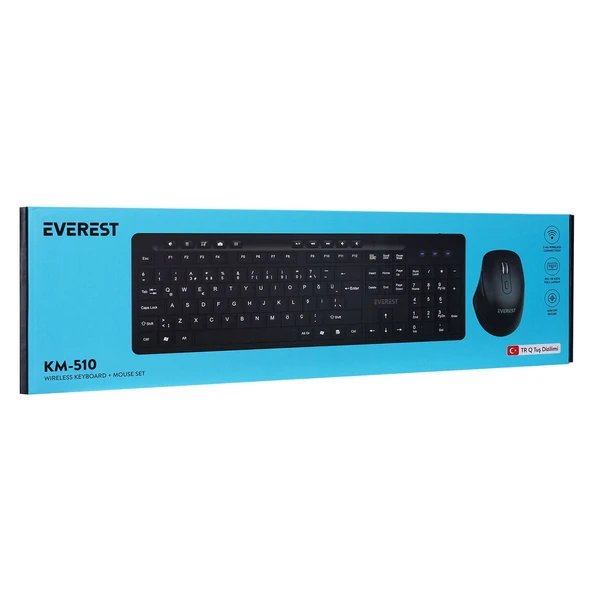 EVEREST KM-510 Kablosuz Q Multimedia Klavye+ Mouse - Resim 4