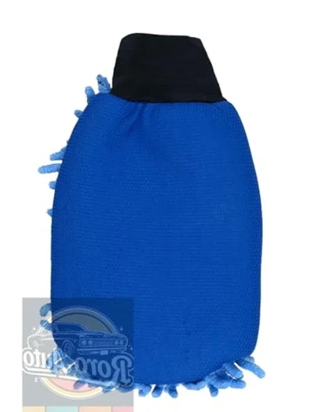 Yüksek Kaliteli Mikrofiber Araç Yıkama Eldiveni - Mavi - Resim 3