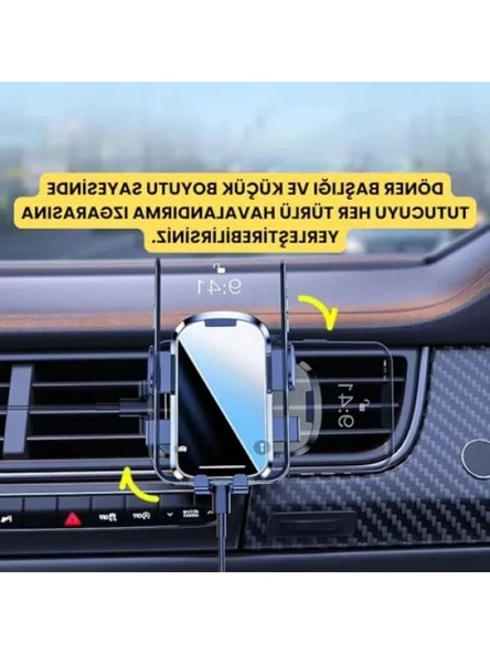 Klipsli Araç Havalandırma Telefon Tutucu - Resim 3