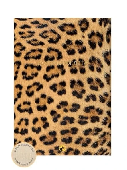 Düz Leopar Desenli 17x24 cm Keten Ciltli Defter ürün görseli 1
