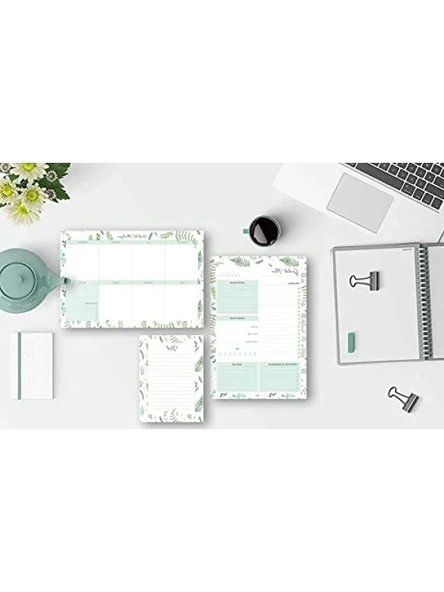 3'lü Yaprak Desenli Masaüstü Planlayıcı Seti ürün görseli 1