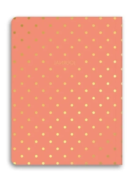 Puantiyeli Mini Defter - Çizgili, Mercan Renk, 14x20 cm ürün görseli 1