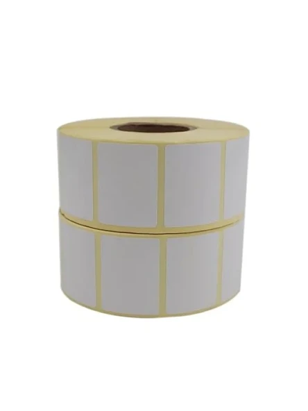 40mm x 30mm Kuşe Etiket Rulo, 1500 Adet x 2 Rulo, Baskısız Barkod Yazıcı Etiketi ürün görseli 1