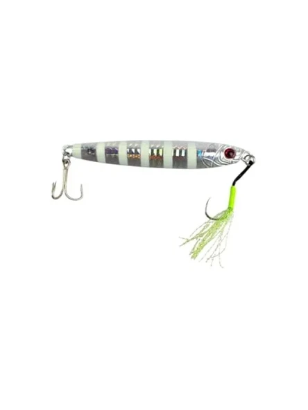 60gr Zebra Desenli Glow Jig, Balık Avı İçin ürün görseli 1