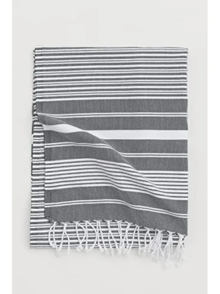 %100 Pamuklu Hızlı Kuruyan Plaj Havlusu - Gri - 100x80 cm ürün görseli 1