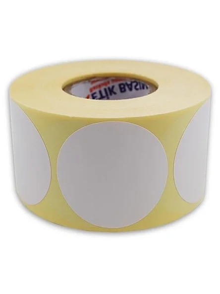 40 mm Çapında Yapışkan Kuşe Etiket - 500 Adet Rulo ürün görseli 1
