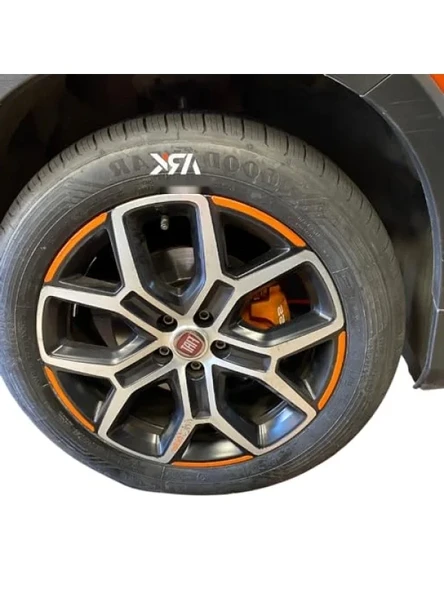 Mat Turuncu Jant Sticker Seti - Egea Cross Uyumlu - Resim 2
