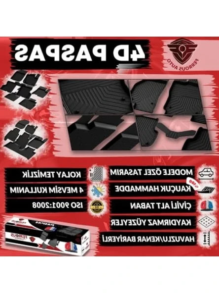 Uyumlu Kauçuk Havuzlu Paspas - Ferrous 4D - Resim 3