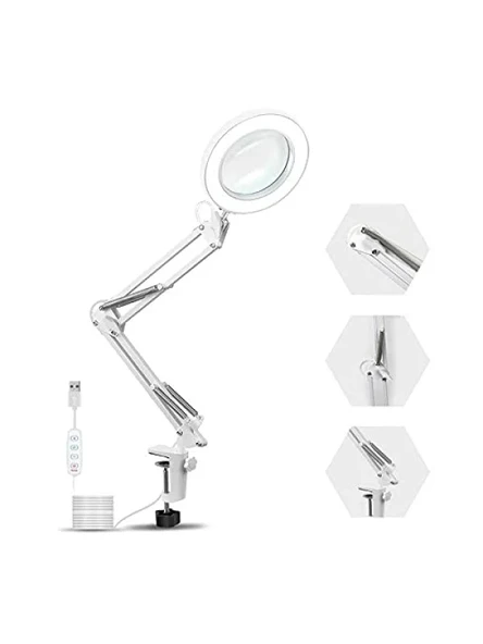 Katlanabilir LED Işıklı Masaüstü Büyüteç - Ayarlanabilir ürün görseli 1