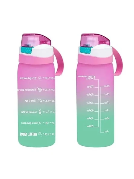 Motivasyon Su Matarası - Pembe Plastik 1L ürün görseli 1