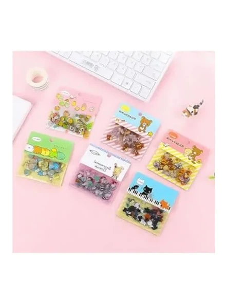 Rilakkuma Temalı 80 Adet Sticker Seti - Resim 3