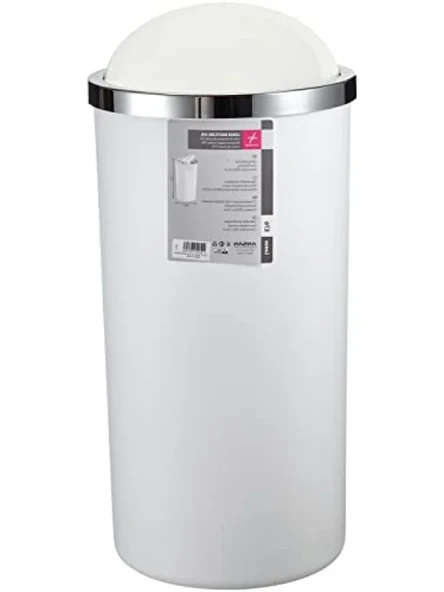 Sallanabilir Kapaklı Çöp Kovası - 35 lt, Beyaz ürün görseli 1