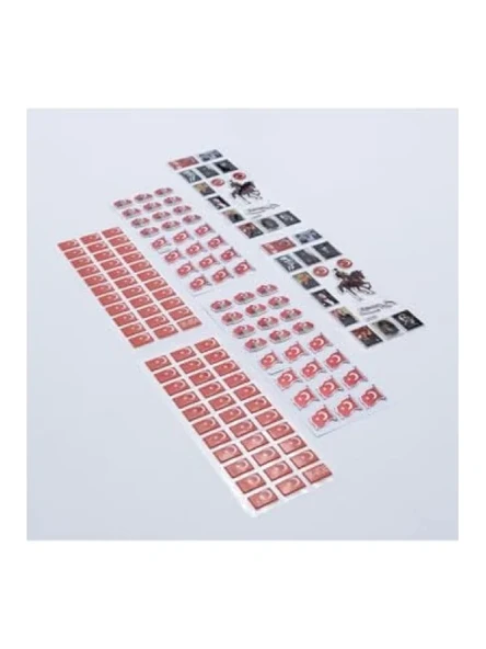 6 Adet Karışık Kabartmalı Yapışkan Sticker Seti ürün görseli 1