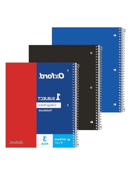 Kolej Çizgili Spiral Not Defteri - 3'lü Paket ürün görseli 1