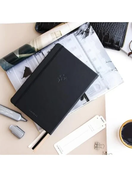 Noktalı A5 Bullet Journal Defteri, 140 gr Kalın Kâğıt, 80 Yaprak, Derin Kömür Renk ürün görseli 1