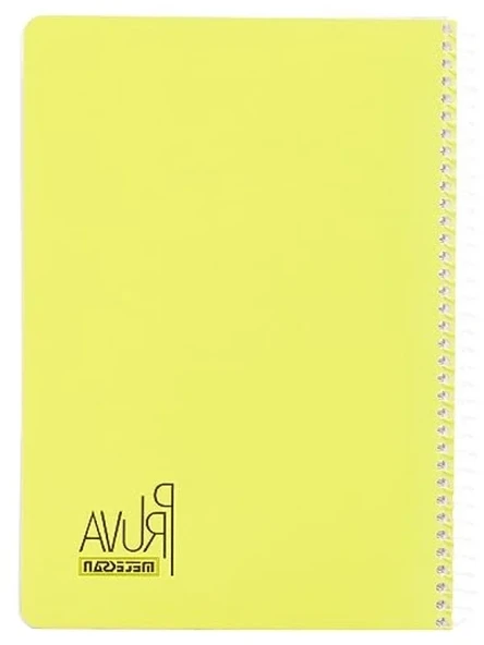 A4 Boyutunda Pet Spiralli Karton Kapaklı Defter, 144 Yaprak, Çizgili, Sarı ürün görseli 1