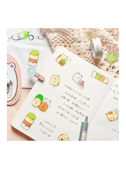 Neko Temalı 50 Adet Sticker Seti - Sumikko Gurashi - Resim 2