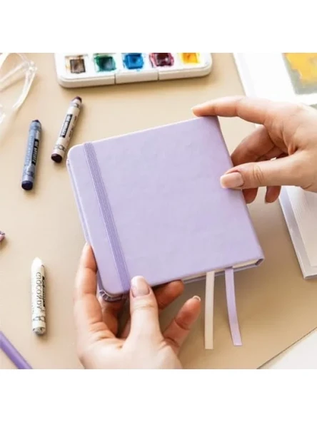12x12 cm Sert Kapak Eskiz Defteri - 80 Yaprak, Lila ürün görseli 1