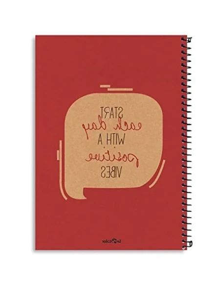 Kırmızı Eco Kraft Sert Kapaklı Defter - 200 Sayfa, Spiralli, Sarı Kağıtlı ürün görseli 1