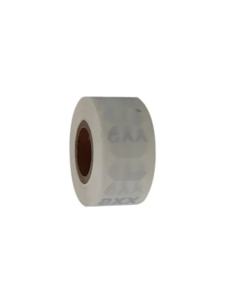 Şeffaf PVC Beden Etiketi 25mm x 25mm, 500 Adet Rulo ürün görseli 1