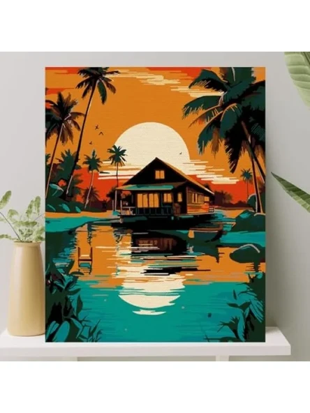 Sayılarla Boyama Tuval Seti - Fırça ve Boya Dahil (40x50 cm) ürün görseli 1