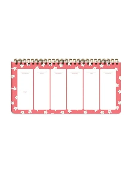 13x27 Ebatında Haftalık Spiralli Planner - Minik Papatya ürün görseli 1