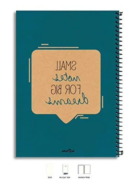 Eco Kraft Sert Kapaklı Spiralli Defter - 200 Sayfa, Mavi ürün görseli 1