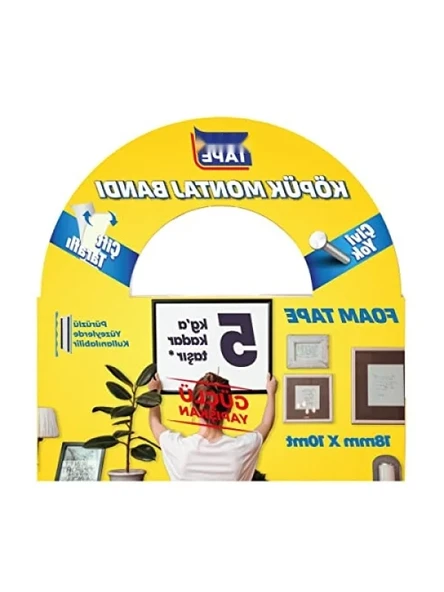 Dayanıklı Çift Taraflı Köpük Bant, 18 mm x 10 m ürün görseli 1