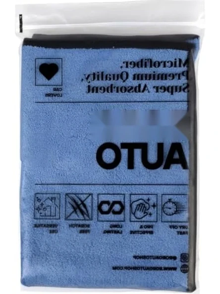 Çift Taraflı Mikrofiber Araç Kurulama Bezi & Oto Yıkama Havlusu 50x70 Mavi ürün görseli 1