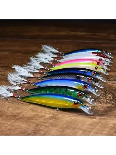 10 Adet Tüylü Suni Spin Olta - 9 cm, 7.2 gr ürün görseli 1