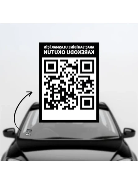QR Kodlu Akıllı Araç Etiketi - İçten Yapıştırmalı Cam Etiket ürün görseli 1