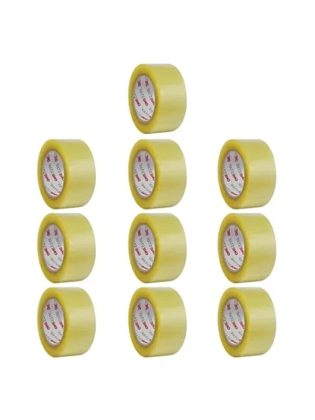 10 Adet Şeffaf Koli Bandı - 45 mm x 100 Mt, Güçlü Yapışkanlı ürün görseli 1