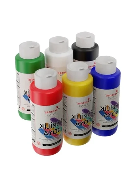 Ana Renkler Akrilik Boya Seti - 6'lı, 6x120ml ürün görseli 1