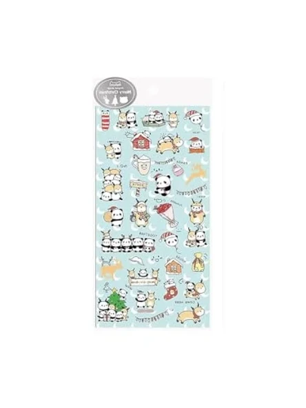 Yılbaşı Temalı Parıltılı Sticker Seti, Panda Desenli ürün görseli 1