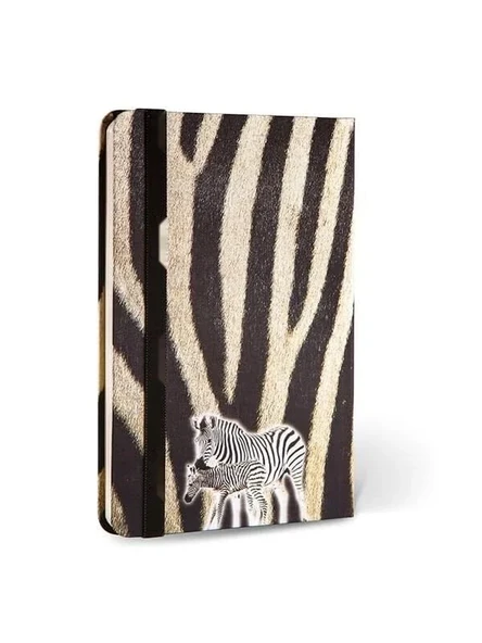 Lastikli Zebra Desenli Çizgili Kumaş Defter ürün görseli 1