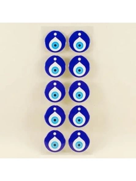Kendinden Yapışkanlı Nazar Boncuğu Sticker - 10 Adet 2.8 cm X 2.9 cm ürün görseli 1