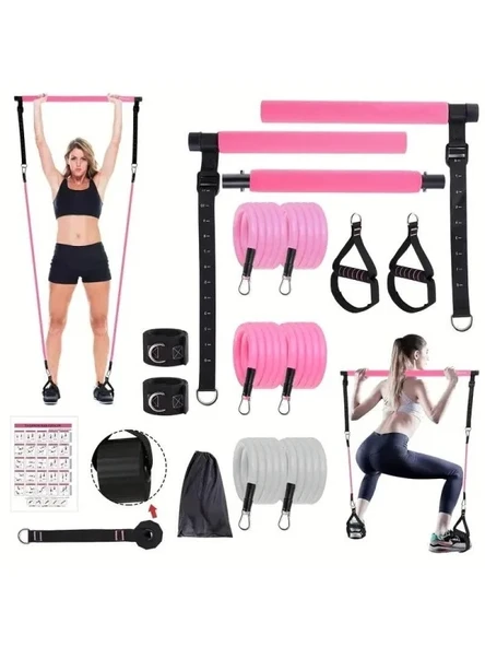 Ayarlanabilir Pilates Bar Seti - Çok Amaçlı Egzersiz Çubuğu ürün görseli 1