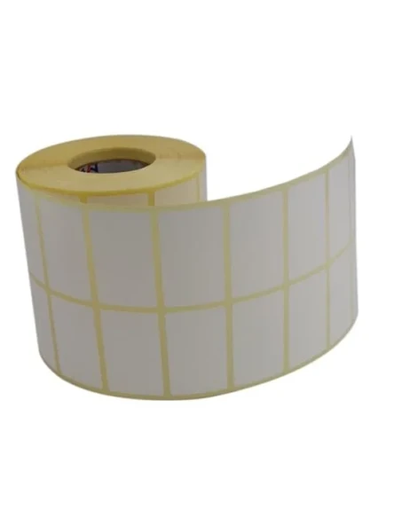 50mm x 30mm Kuşe Etiket Ruloda 3000 Adet, 2'li Dizilim, 40mm Kuka Uyumlu ürün görseli 1