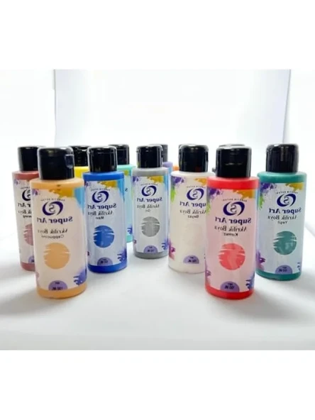 12 Renkli Akrilik Boya Seti - 100 mL - Resim 2