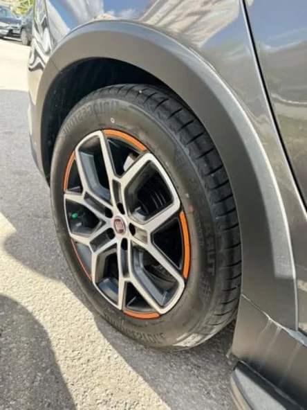 Mat Turuncu Jant Sticker Seti - Egea Cross Uyumlu ürün görseli 1