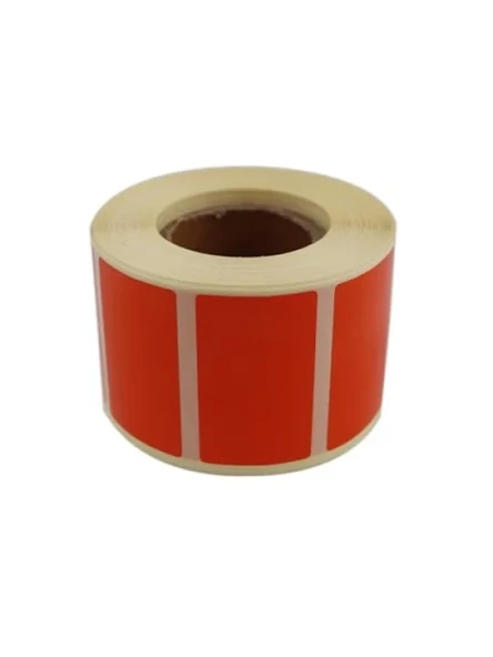 Kendinden Yapışkanlı Turuncu Renk Baskılı Rulo Etiket - 50mm x 30mm, 1000 Adet ürün görseli 1