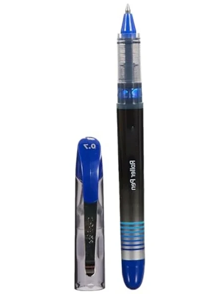 Mavi 0.7 mm Roller Kalem - Şeffaf Gövde - Resim 3